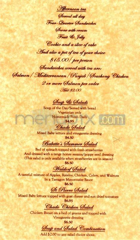 Chado Tea Room - Los Angeles, CA menu_pic
