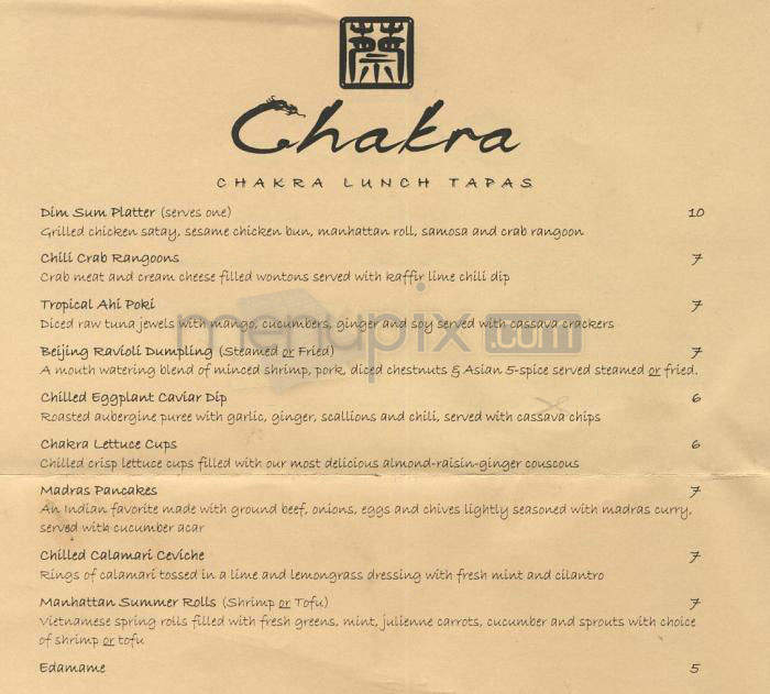 Chakra - Manhattan Beach, CA menu_pic