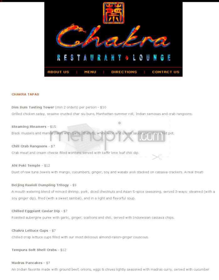 Chakra - Manhattan Beach, CA menu_pic