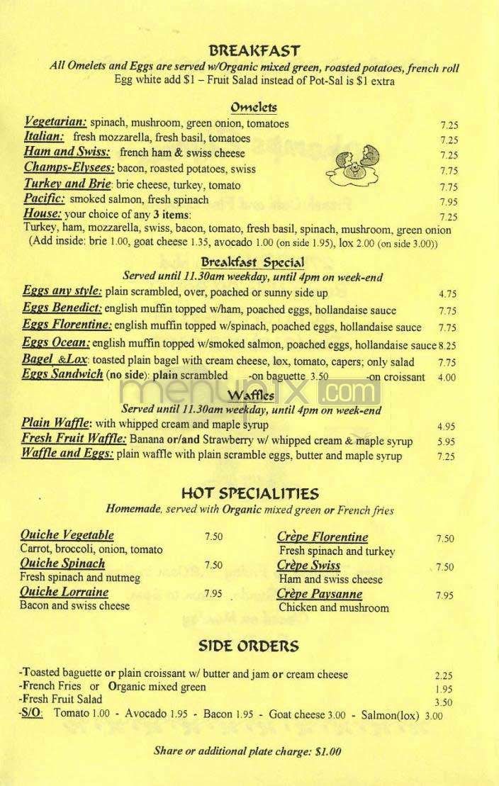 Champs Elysees - Beverly Hills, CA menu_pic