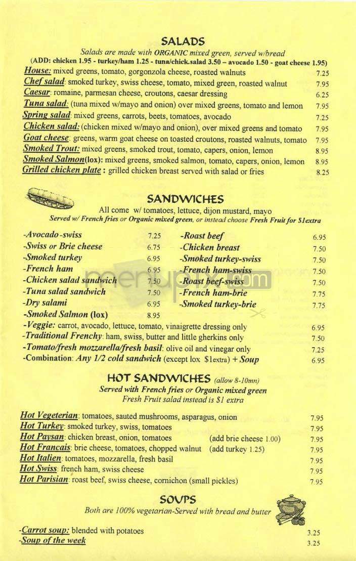 Champs Elysees - Beverly Hills, CA menu_pic