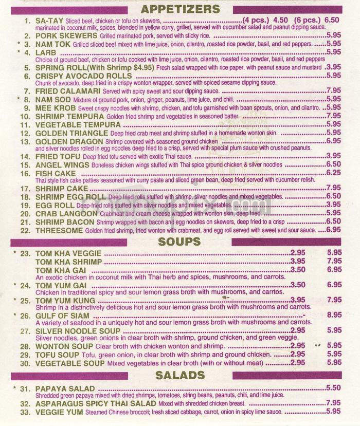 Chandra Thai - Pasadena, CA menu_pic