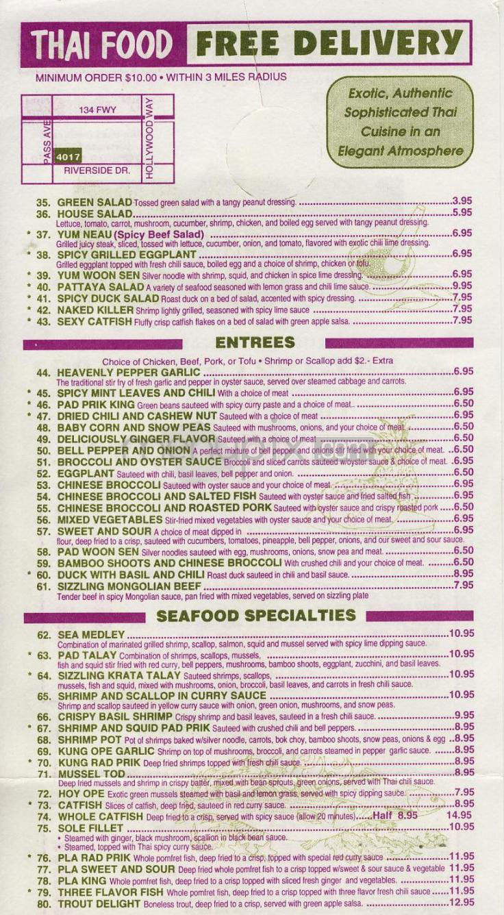 Chandra Thai - Burbank, CA menu_pic
