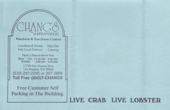 Chang's of Brentwood - Los Angeles, CA menu_pic