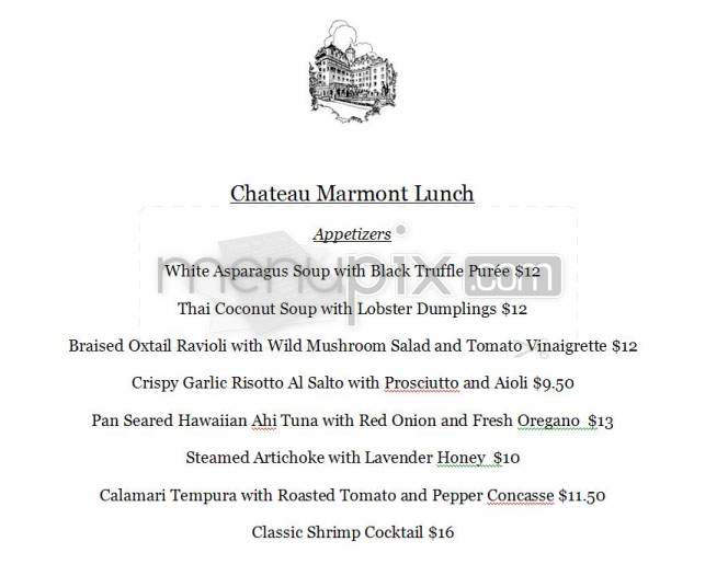 Bar Marmont (Chateau Marmont) - West Hollywood, CA menu_pic