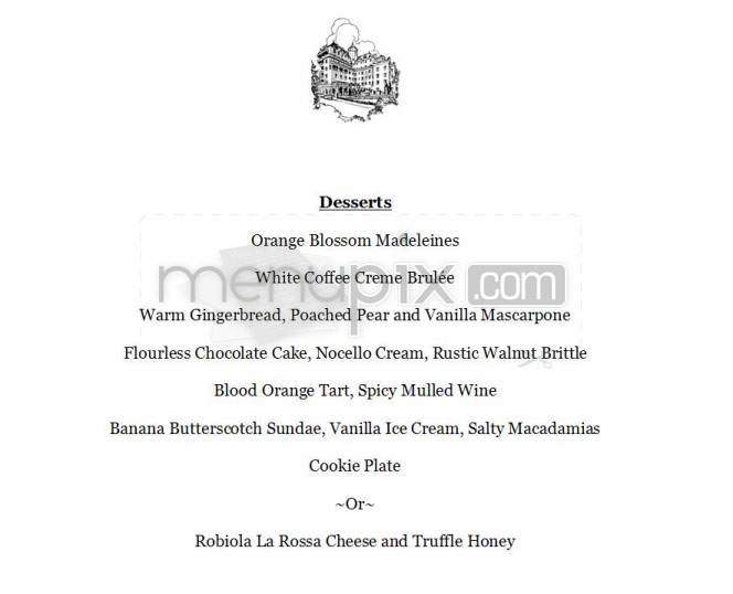 Bar Marmont (Chateau Marmont) - West Hollywood, CA menu_pic