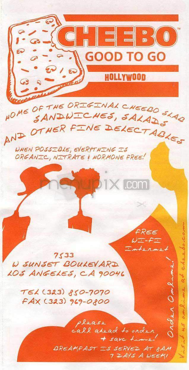 Cheebo - West Hollywood, CA menu_pic