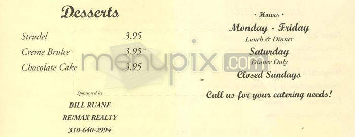 Chef Hannes - El Segundo, CA menu_pic