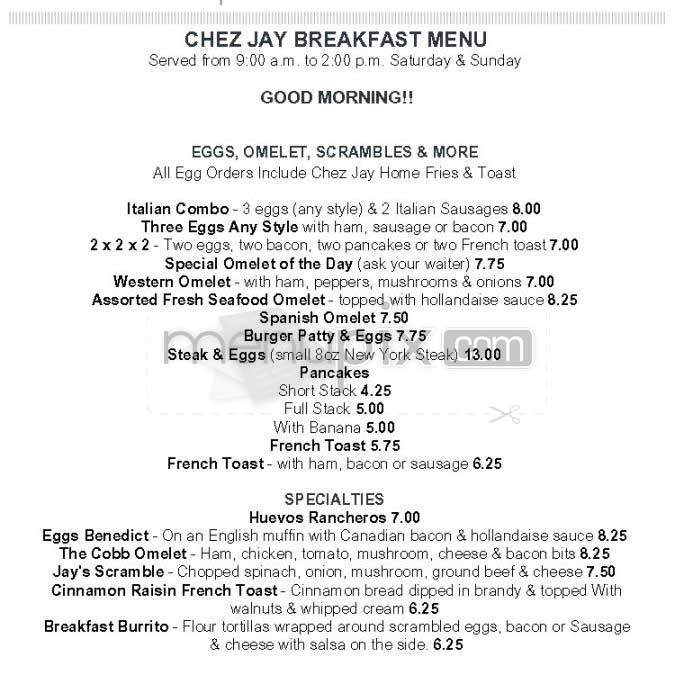 Chez Jay - Santa Monica, CA menu_pic