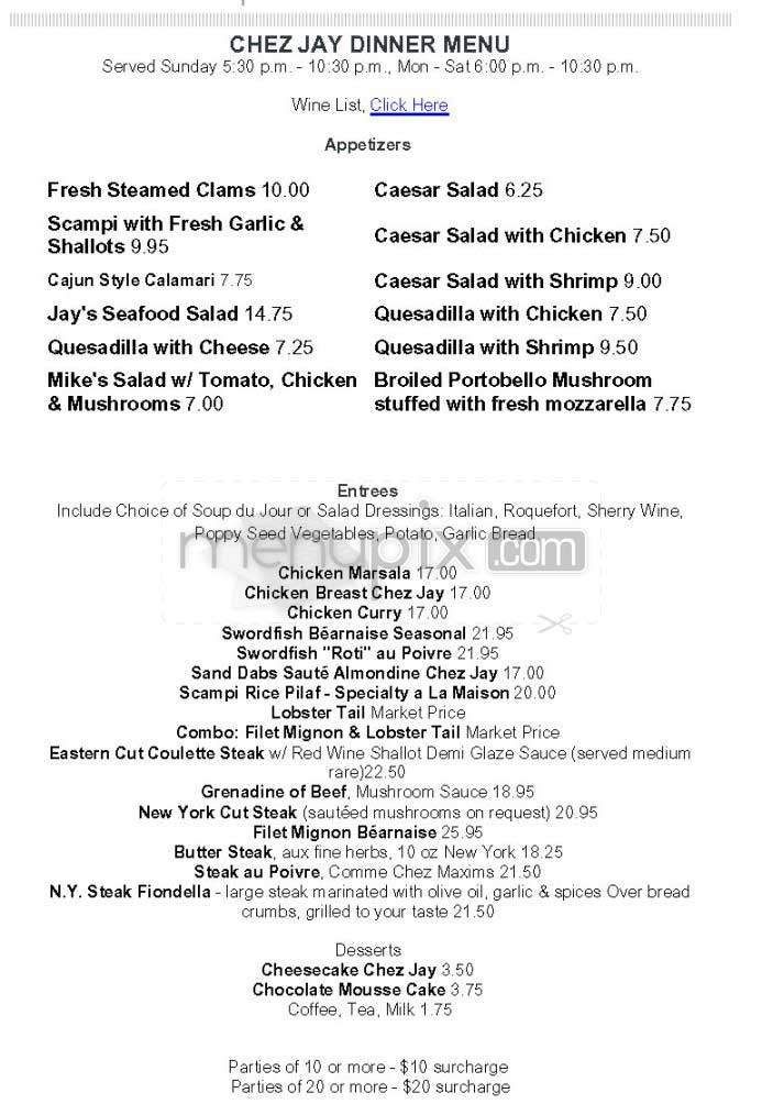 Chez Jay - Santa Monica, CA menu_pic
