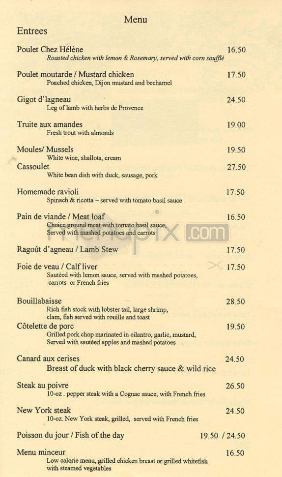 Chez Mimi - Pacific Palisades, CA menu_pic