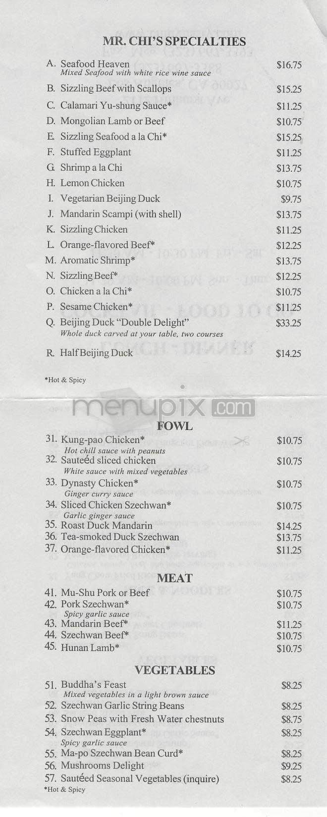 Chi Dynasty - Los Angeles, CA menu_pic