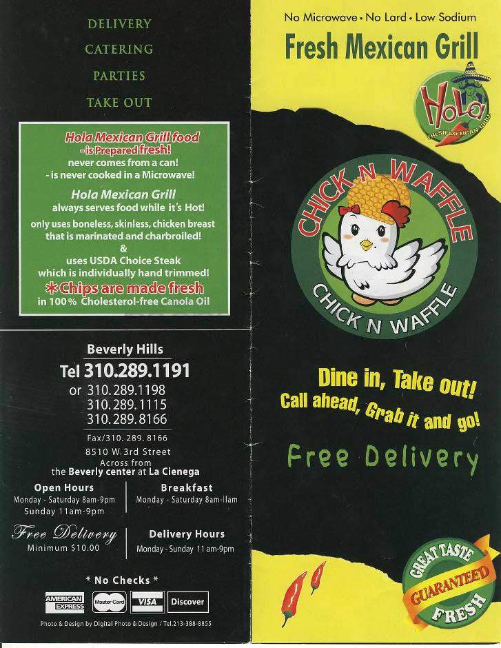 Chick N Waffle - Los Angeles, CA menu_pic