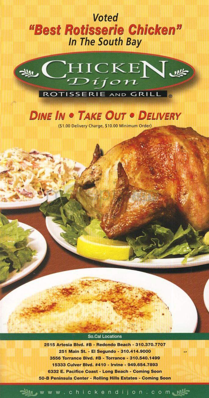 Chicken Dijon - Redondo Beach, CA menu_pic