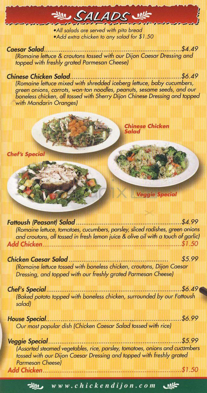 Chicken Dijon - Redondo Beach, CA menu_pic