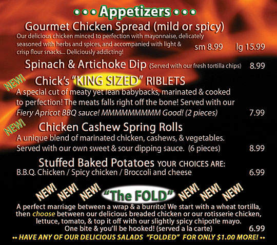 Chick's Restaurant - Woodland Hills, CA menu_pic