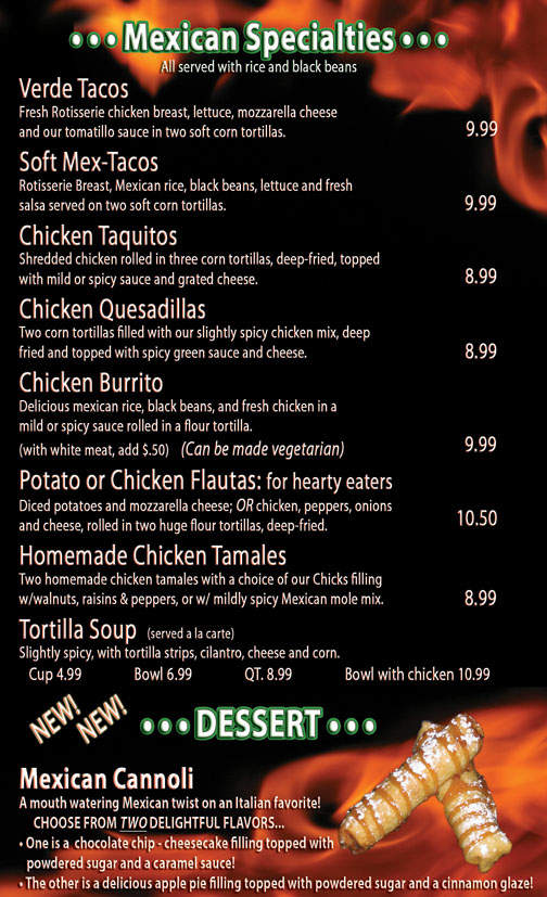 Chick's Restaurant - Woodland Hills, CA menu_pic