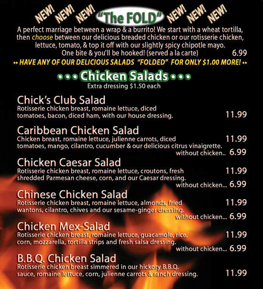Chick's Restaurant - Woodland Hills, CA menu_pic