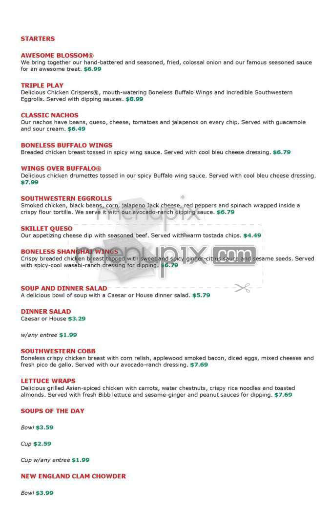 Chili's Grill & Bar - Canoga Park, CA menu_pic