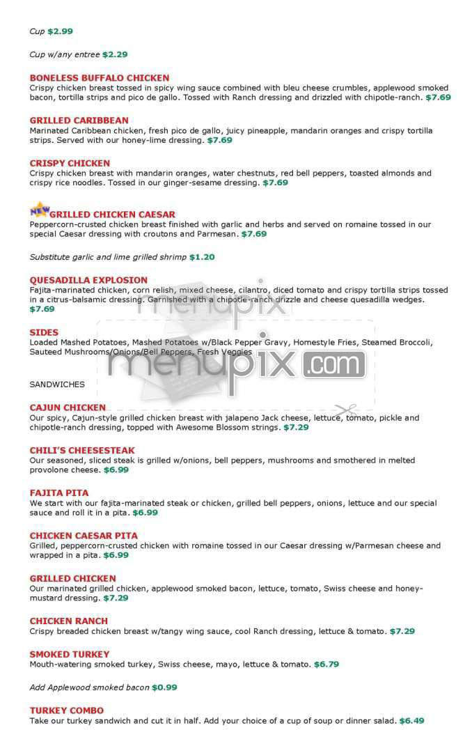 Chili's Grill & Bar - Canoga Park, CA menu_pic