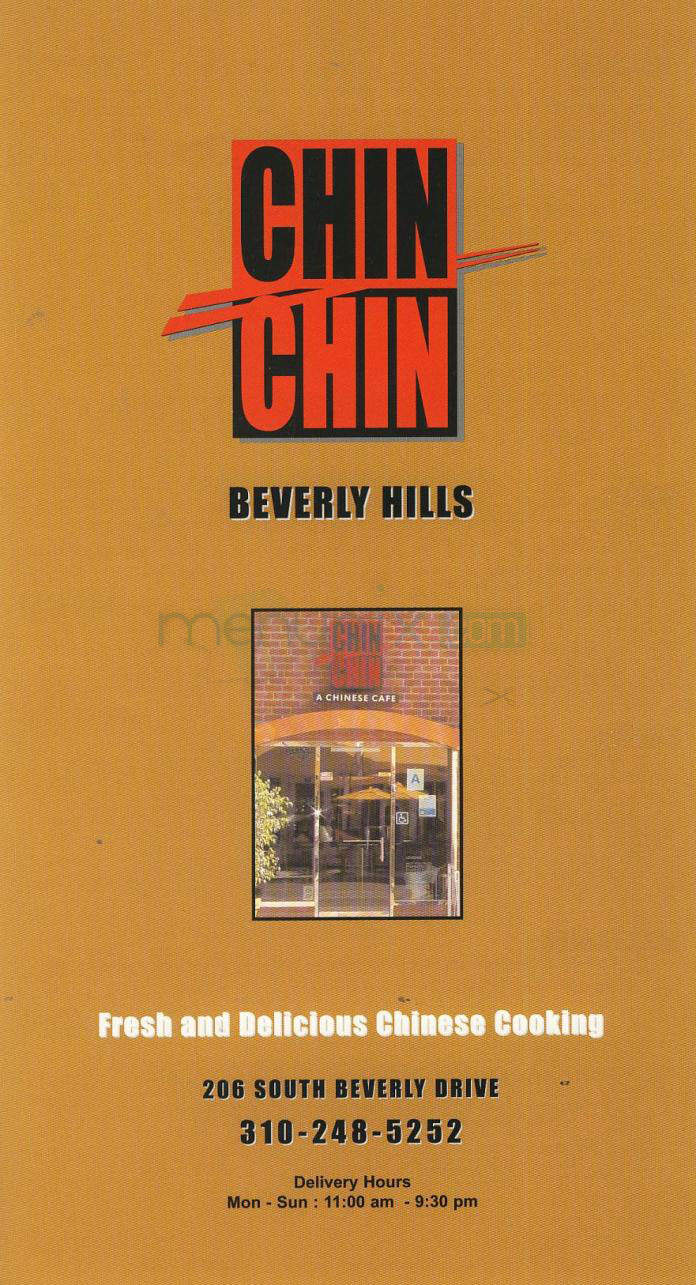 Chin Chin - Beverly Hills, CA menu_pic