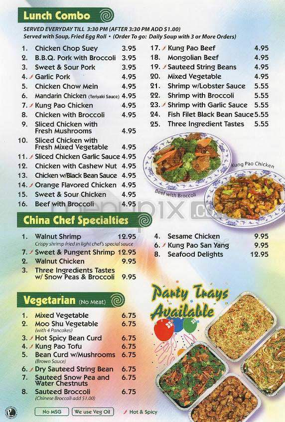China Chef Restaurant - Los Angeles, CA menu_pic