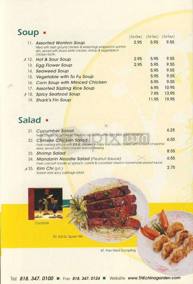 China Garden - Woodland Hills, CA menu_pic