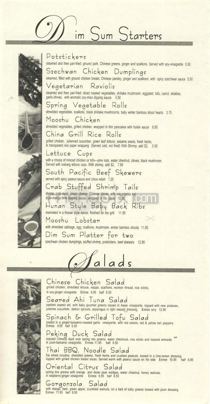 China Grill - Manhattan Beach, CA menu_pic