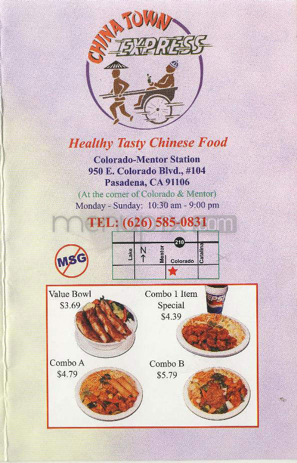 China Town Express - Pasadena, CA menu_pic