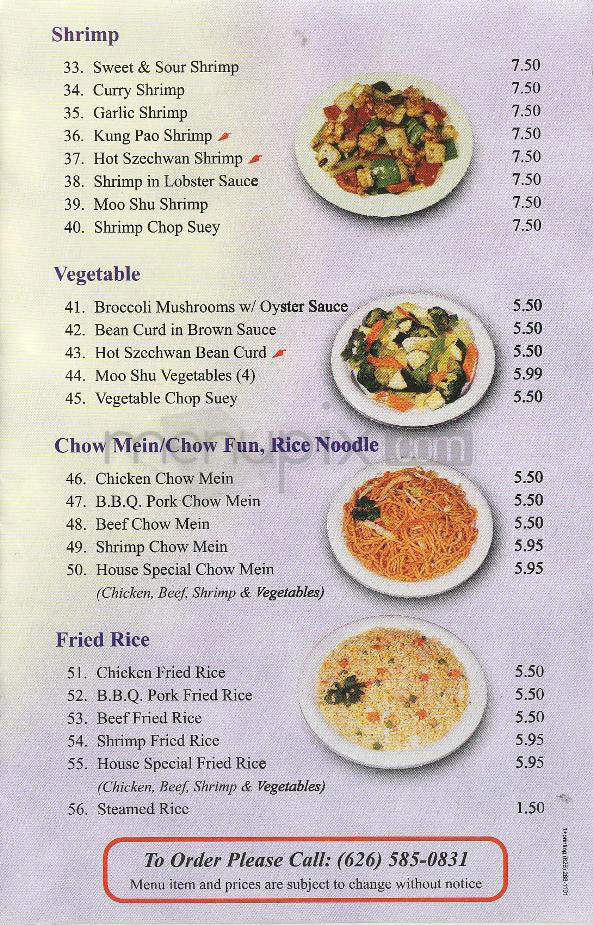 China Town Express - Pasadena, CA menu_pic