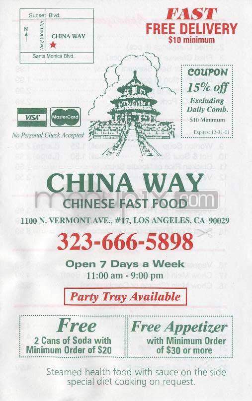 China Way - Los Angeles, CA menu_pic