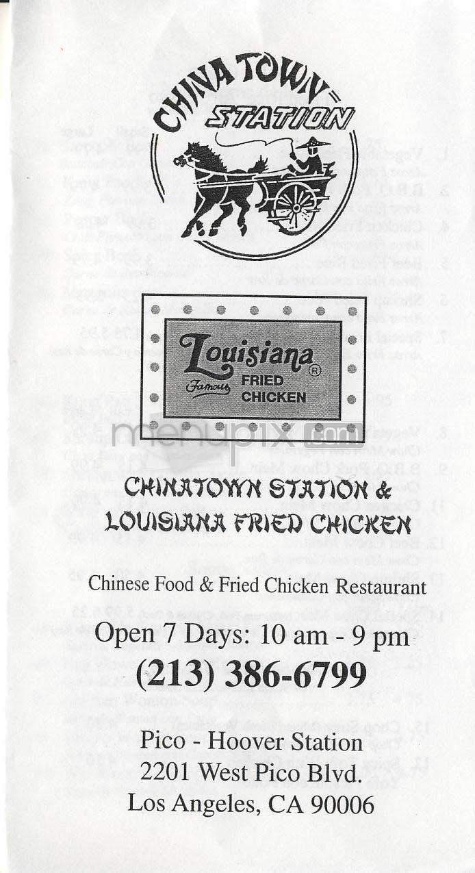 Chinatown Station - Los Angeles, CA menu_pic