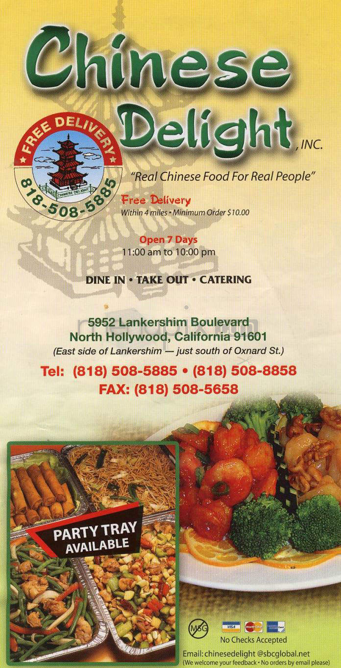 Chinese Delight - North Hollywood, CA menu_pic