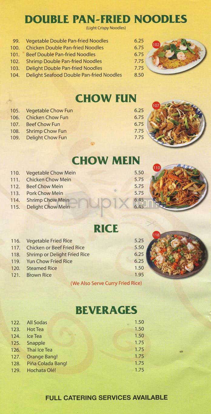 Chinese Delight - North Hollywood, CA menu_pic