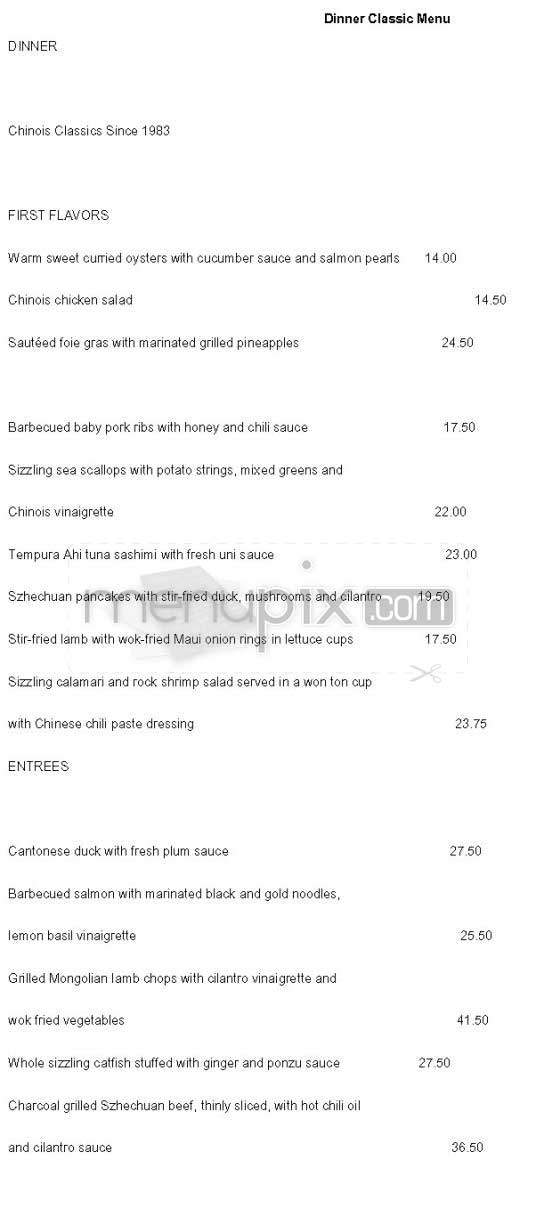 Chinois On Main - Santa Monica, CA menu_pic