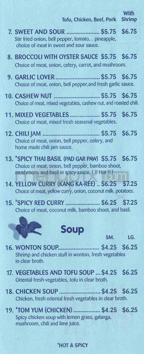 Chix Thai BBQ - Los Angeles, CA menu_pic
