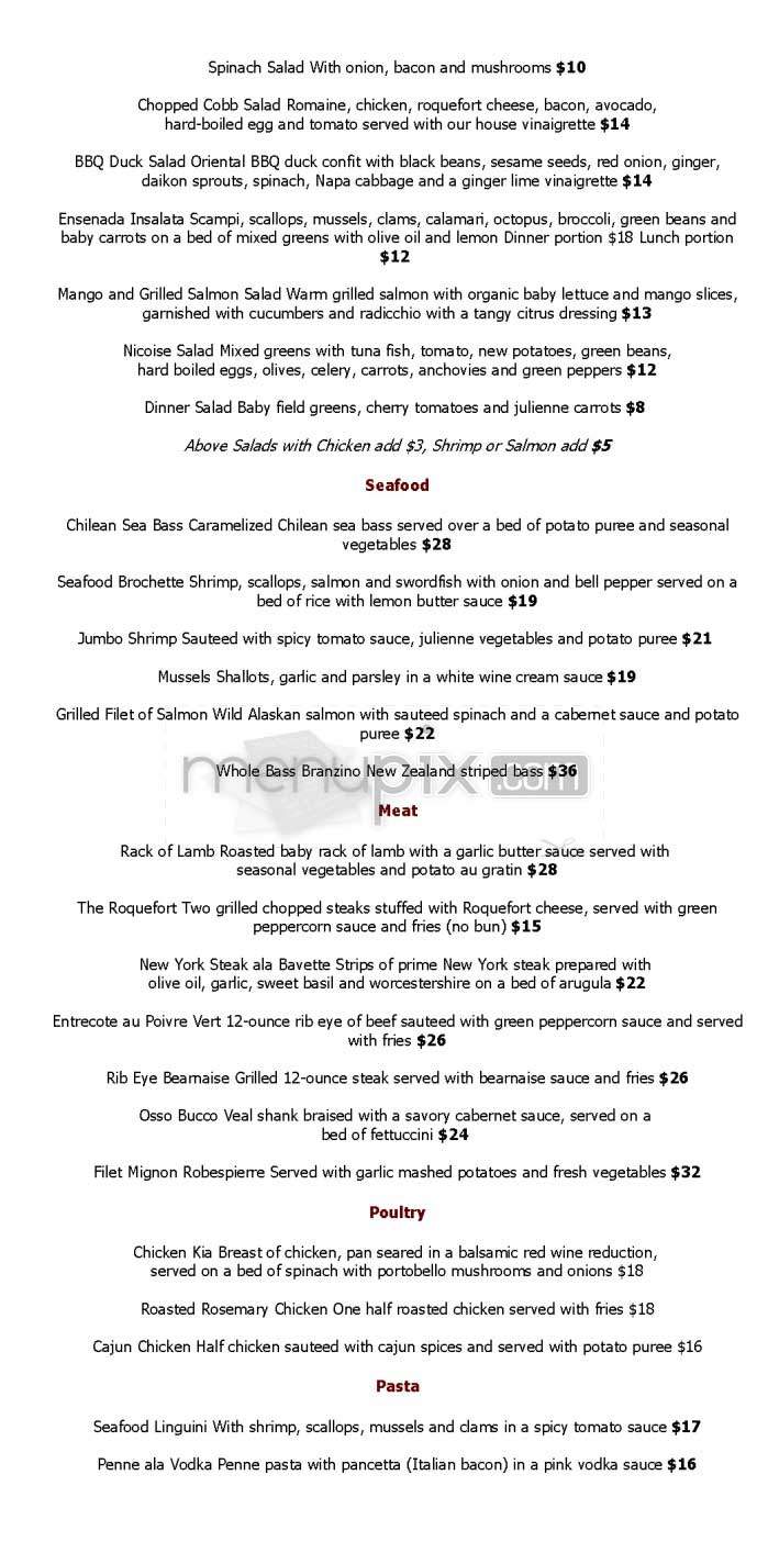 Chocolat - West Hollywood, CA menu_pic
