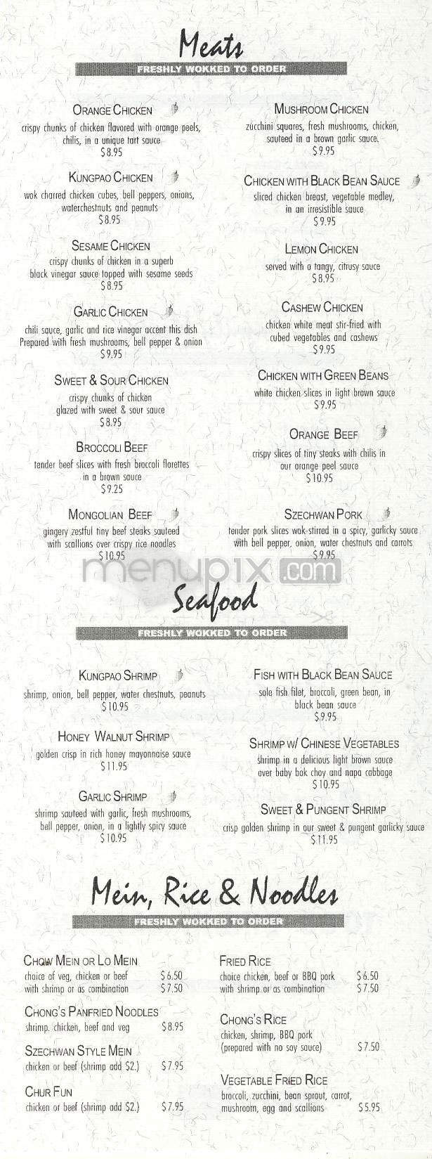 Chong's Chinese Cafe - Hermosa Beach, CA menu_pic