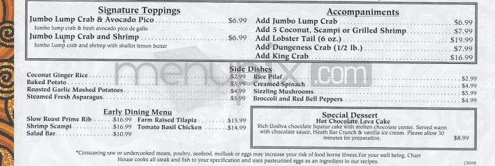 Chart House - Marina Del Rey, CA menu_pic