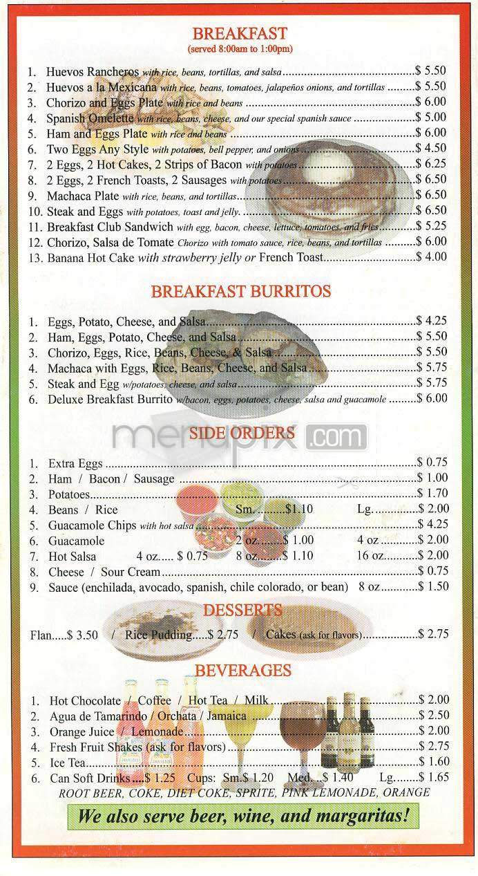 Chulada Grill - Los Angeles, CA menu_pic