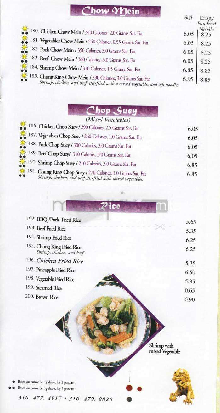 Chung King - Los Angeles, CA menu_pic
