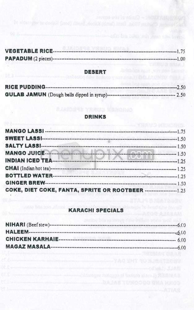 Chutney's - Los Angeles, CA menu_pic
