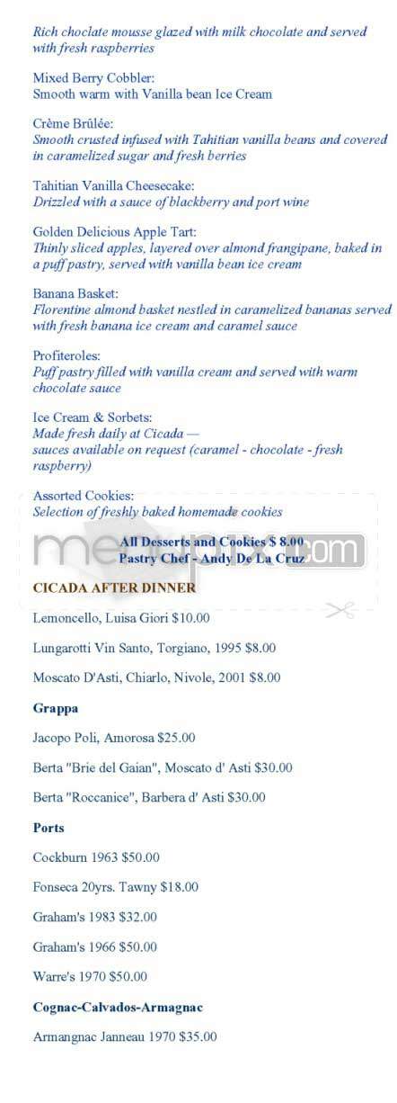 Cicada - Los Angeles, CA menu_pic