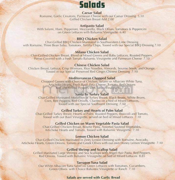 Ciccero's - Los Angeles, CA menu_pic