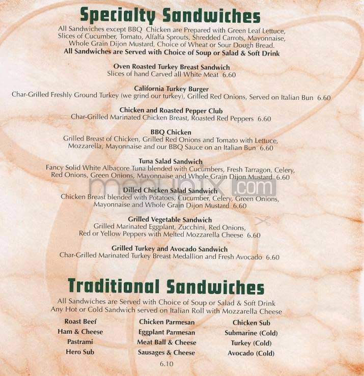 Ciccero's - Los Angeles, CA menu_pic