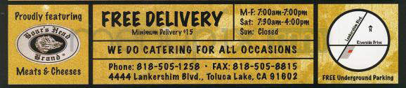 Cinema Cafe & Deli - Toluca Lake, CA menu_pic