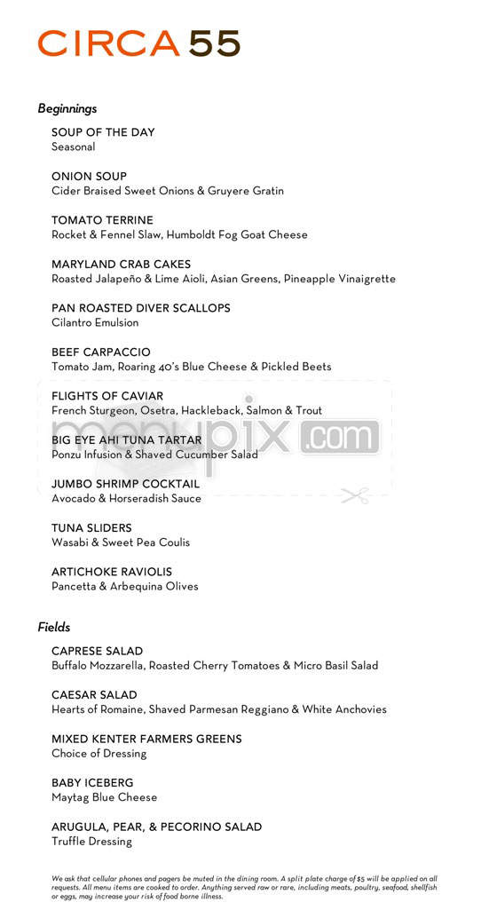 Circa 55 - Beverly Hills, CA menu_pic