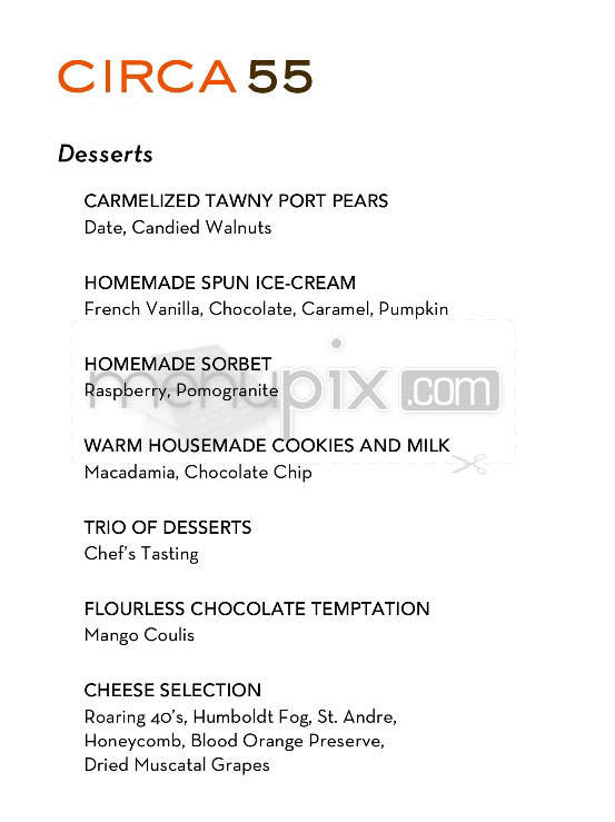 Circa 55 - Beverly Hills, CA menu_pic