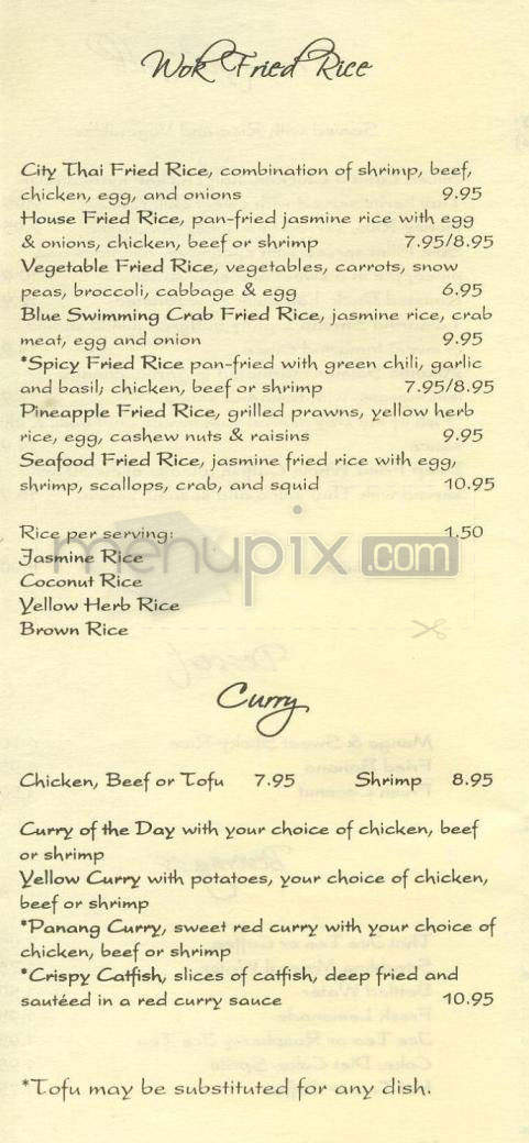 City Thai - Pasadena, CA menu_pic