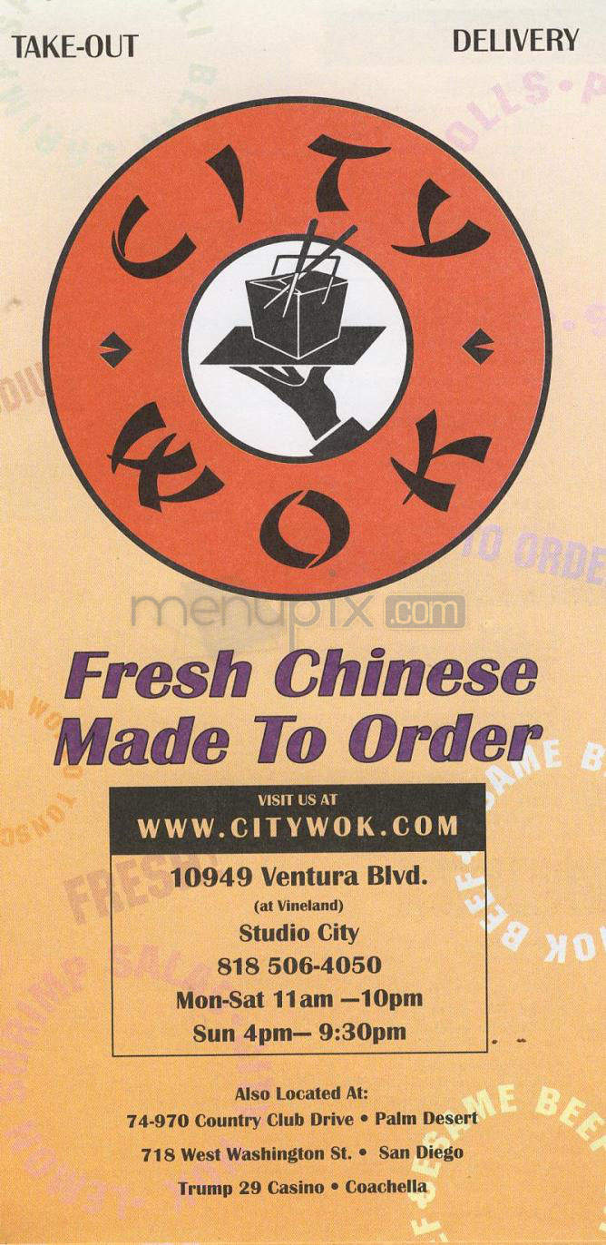 City Wok - Studio City, CA menu_pic